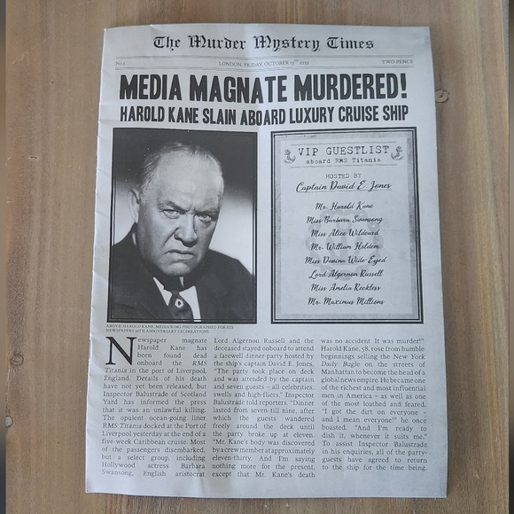 🕵️‍♀️🚢 Lagoon Games – Murder Mystery Party Game: HSS Titanic 💼 Complete game - Picture 9 of 10